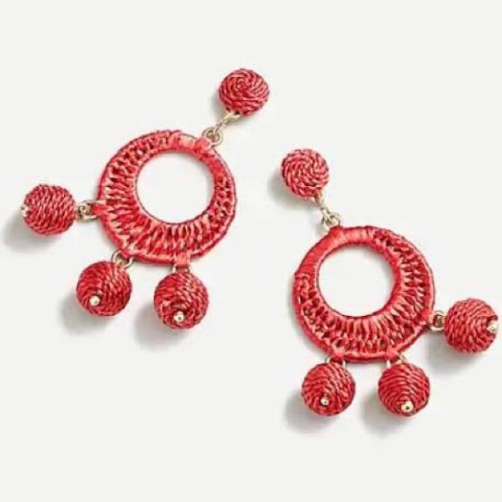 NWT J.Crew Super Fun Raffia Wrapped Earrings